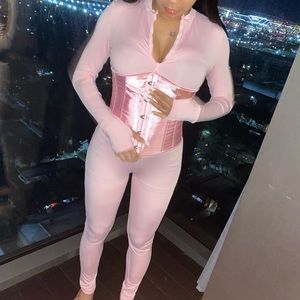 Pink 2 piece jumpsuit